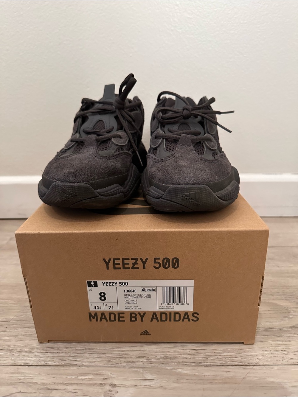 Yeezy 500 utility black sneakers size US 8